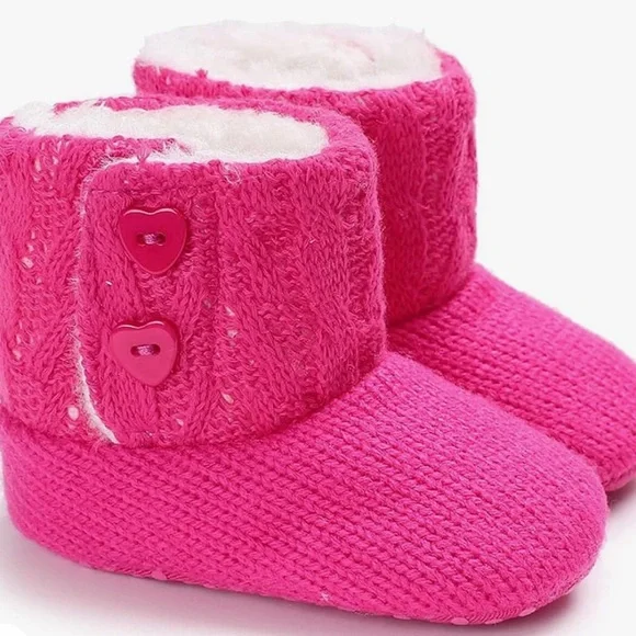 Baby Girls Fleece Booties Size 4.5 - Picture 9 of 10